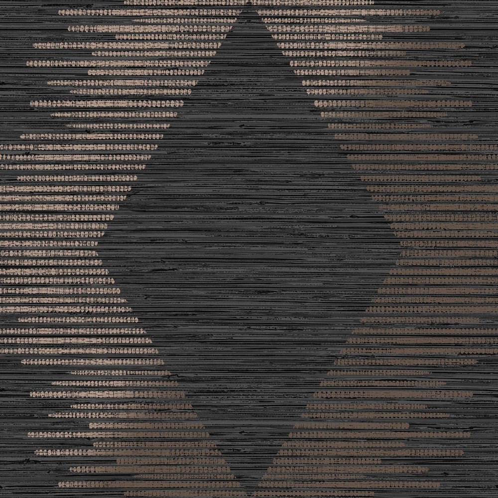 Serenity Geo Wallpaper - Black & Rose Gold - Superfresco Easy - 120723 - Premier Wallcovering