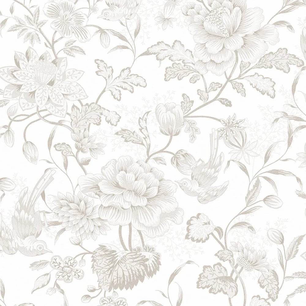 Serenity Wallpaper - Soft Truffle and Vintage Cream - LAN100111 - Lucie Annabel - Premier Wallcovering
