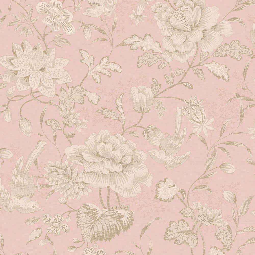 Serenity Wallpaper - Pink Parfait and Vintage Cream - LAN100113 - Lucie Annabel - Premier Wallcovering