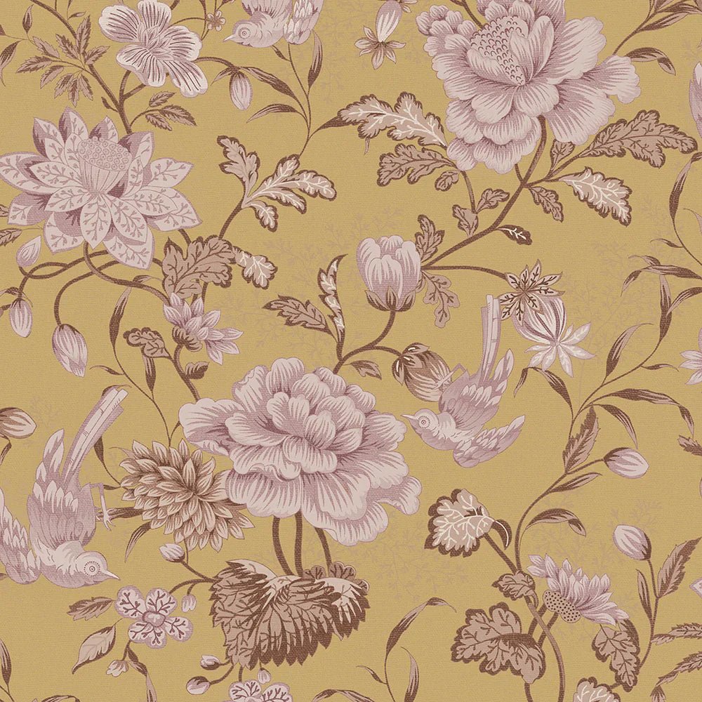 Serenity Wallpaper - Antique Gold and Fig - LAN100116 - Lucie Annabel - Premier Wallcovering