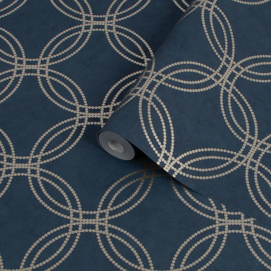 Serpentine Wallpaper - Navy - Superfresco Easy - 114870 - Premier Wallcovering