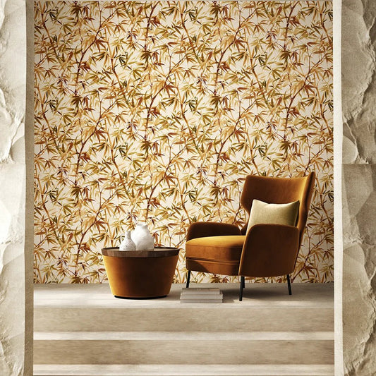 Shadow Bamboo Wallpaper - Goldenrod - Ohpopsi - HAN50112W - Premier Wallcovering