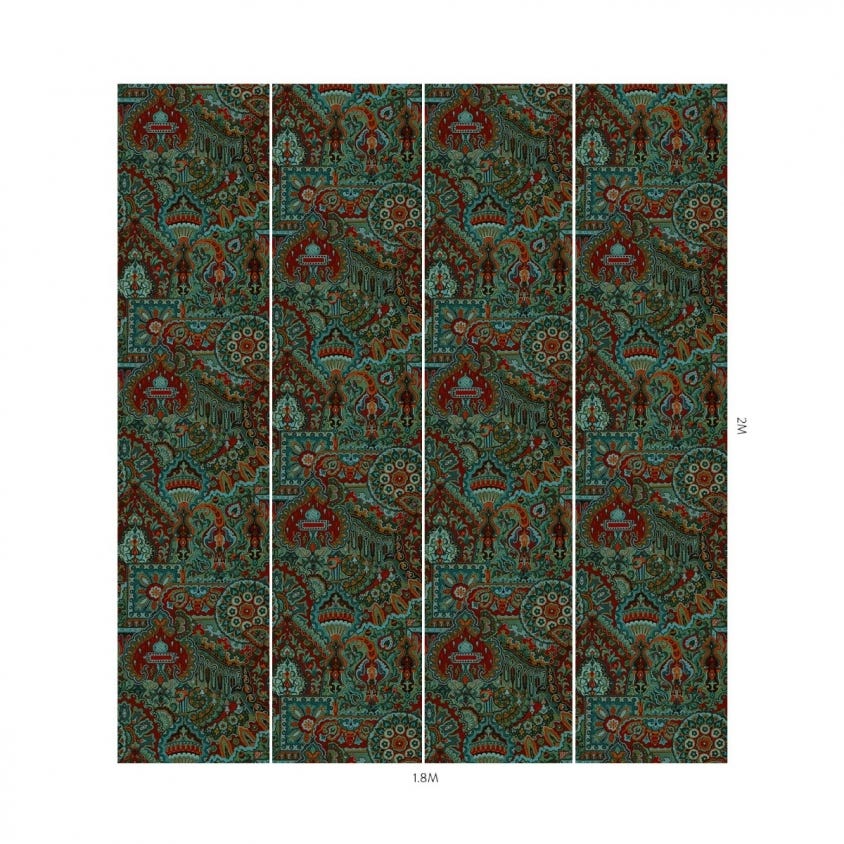 Shambala Wallpaper - House of Hackney - 1 - WA - SHA - DI - EME - XXX - Premier Wallcovering