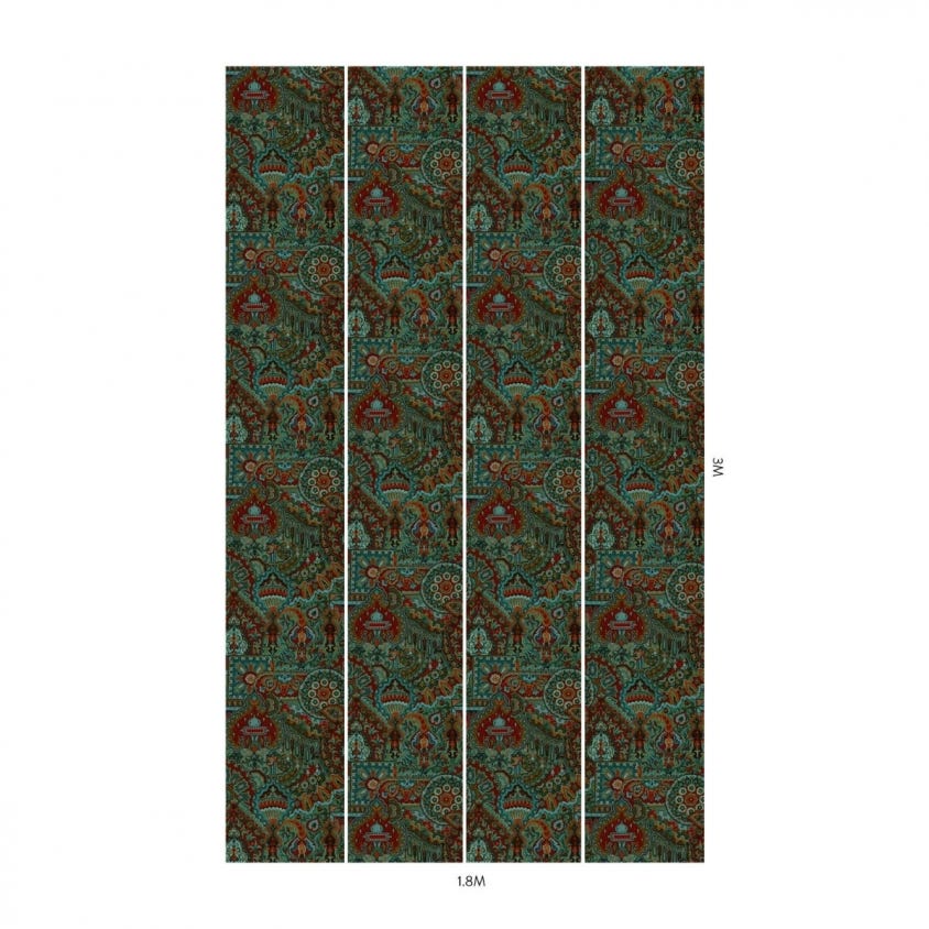 Shambala Wallpaper - House of Hackney - 1 - WA - SHA - DI - EME - XXX - Premier Wallcovering