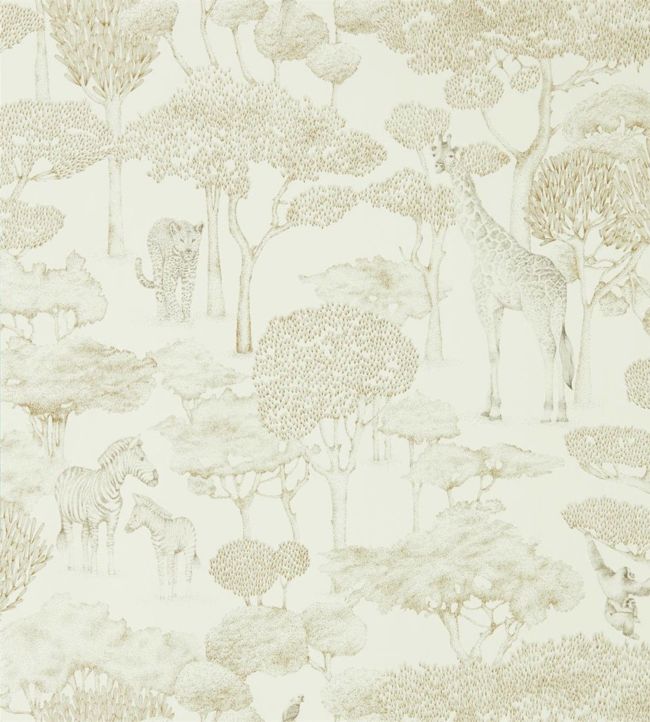 Shamwari Wallpaper - Chalk/Gold - HMIW112244 - Harlequin - Premier Wallcovering