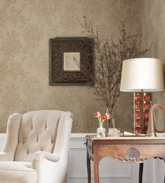Shapell Wallpaper - Cream - Thibaut - T10022 - Premier Wallcovering