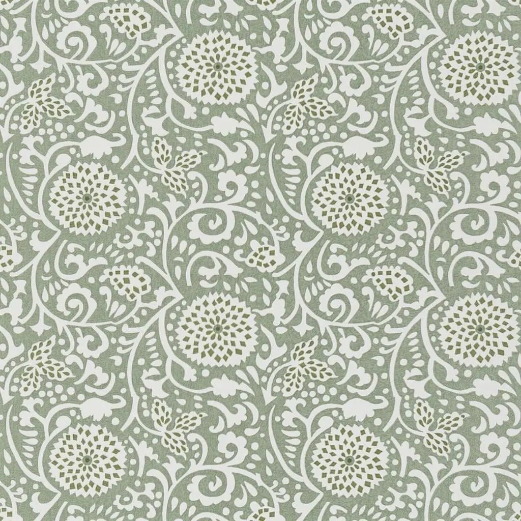 Shaqui Wallpaper - Vintage Green - PDG1147/05 - Designers Guild - Premier Wallcovering