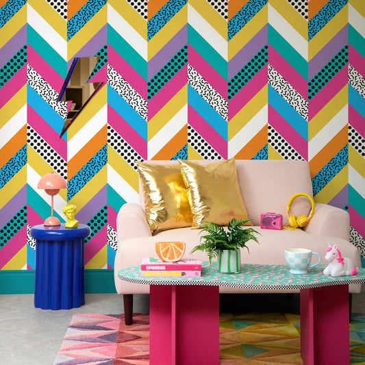 Shell - ectric Vibes Wallpaper - Electric Brights - Lust Home - LH900538 - Premier Wallcovering