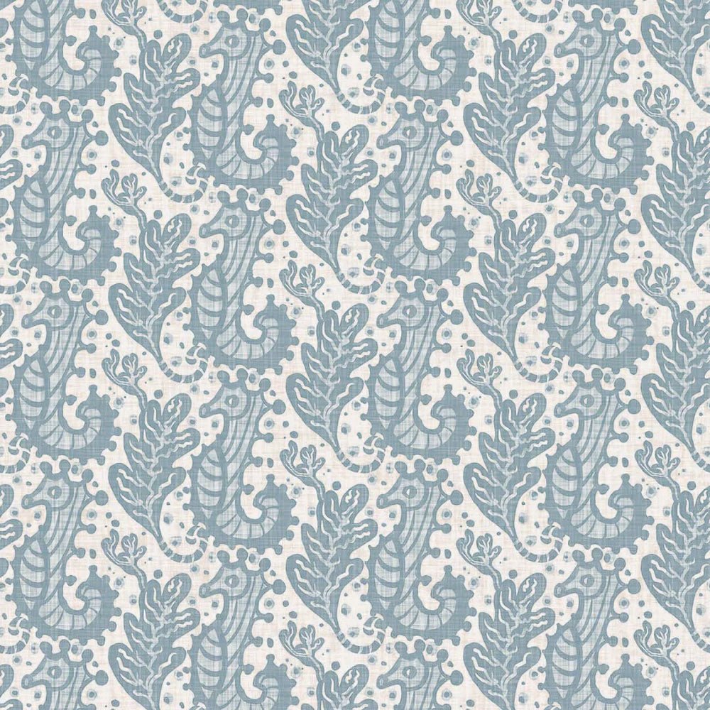 Shetland Seahorses Wallpaper - Cornflower Blue - LAN100269 - Lucie Annabel - Premier Wallcovering