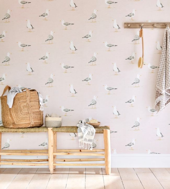 Shore Birds Wallpaper - Blush - DCOA216562 - Sanderson - Premier Wallcovering