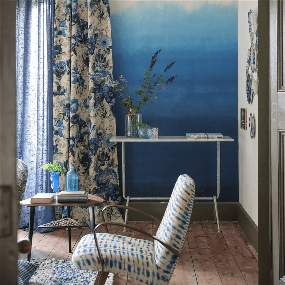 Shoshi Wallpaper - Cobalt - PDG1163/01 - Designers Guild - Premier Wallcovering