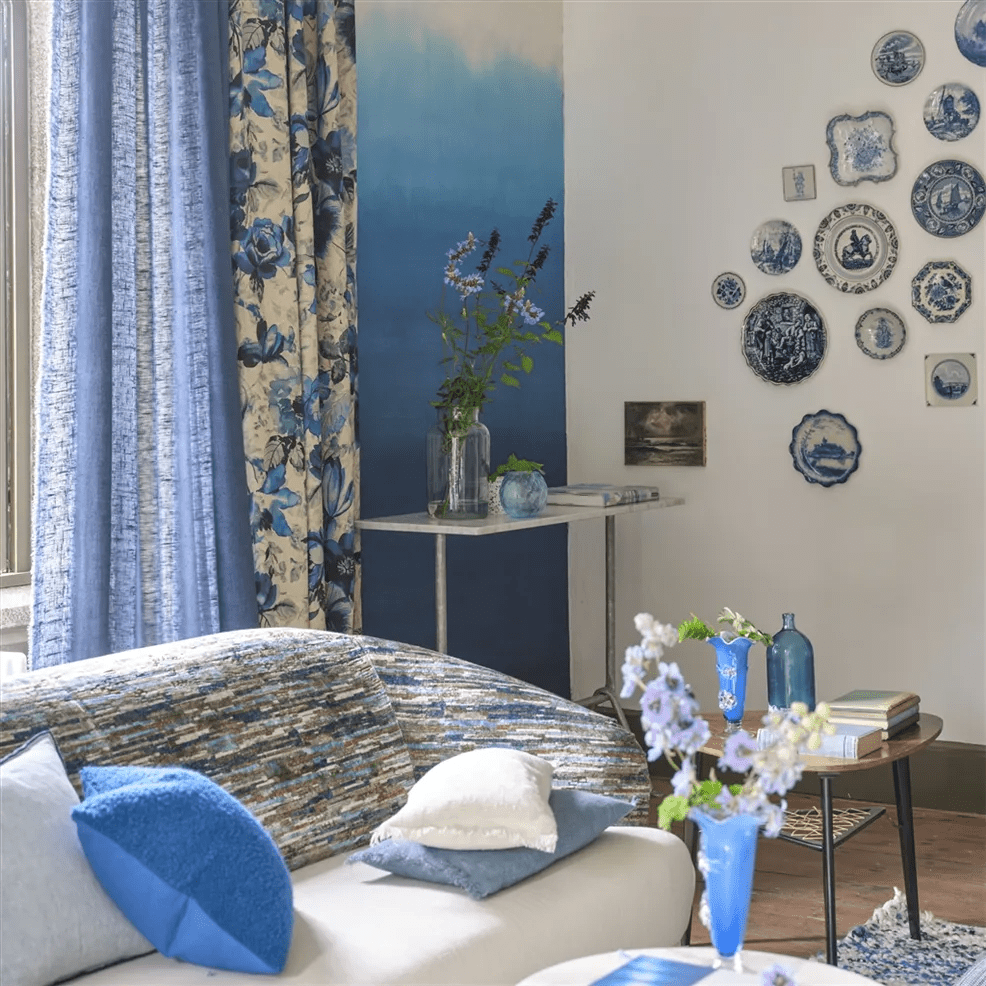 Shoshi Wallpaper - Cobalt - PDG1163/01 - Designers Guild - Premier Wallcovering