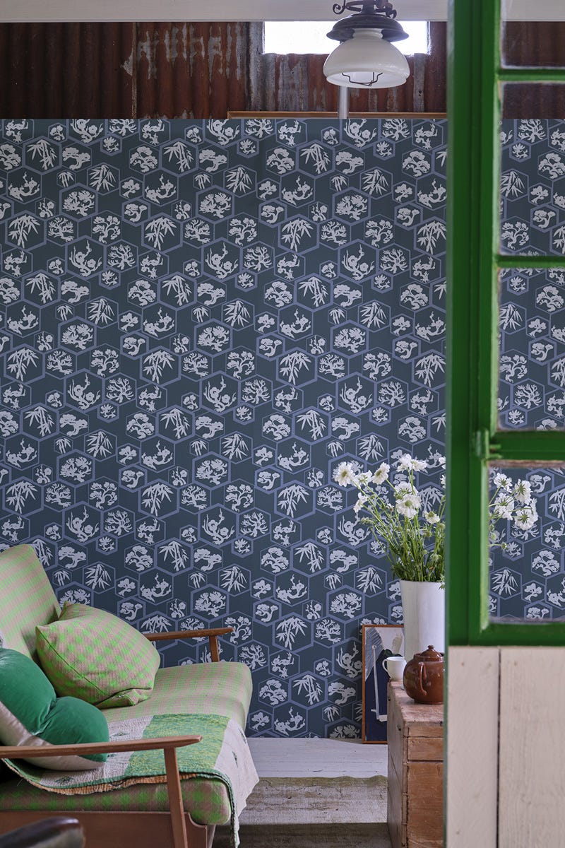 Shouchikubai Wallpaper - Inchyra Blue - 4508 - Farrow & Ball - Premier Wallcovering
