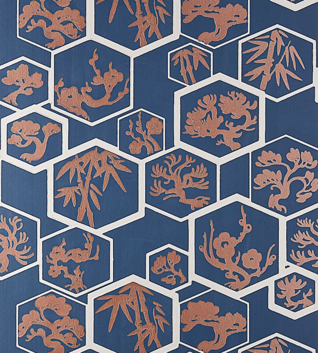 Shouchikubai Wallpaper - Stiffkey Blue - 4504 - Farrow & Ball - Premier Wallcovering