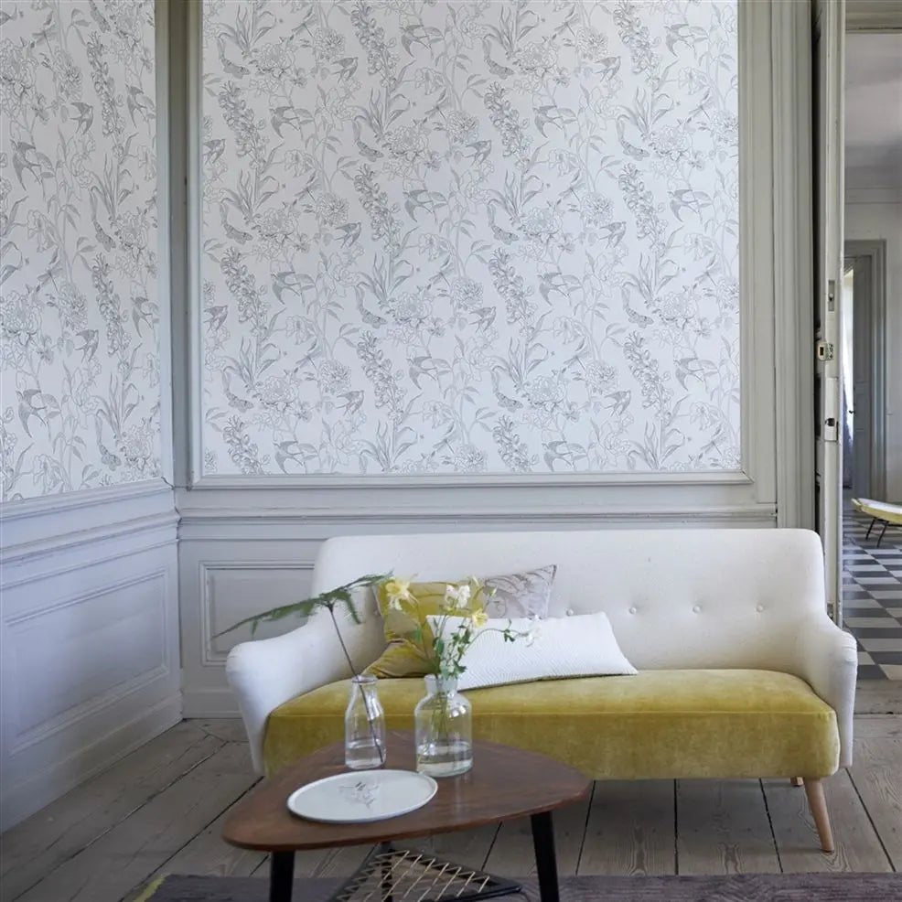 Sibylla Garden Wallpaper - Black And White - PDG721/01 - Designers Guild - Premier Wallcovering