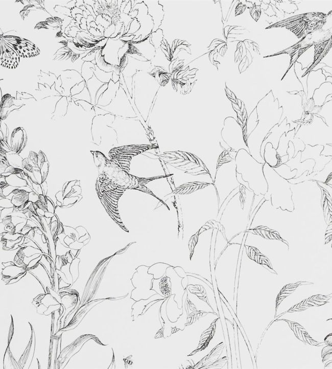 Sibylla Garden Wallpaper - Black And White - PDG721/01 - Designers Guild - Premier Wallcovering