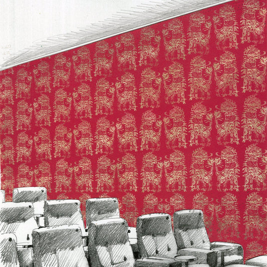 Sicilian Lion Wallpaper - Serpentine/Gold - ZPLW312977 - Zoffany - Premier Wallcovering