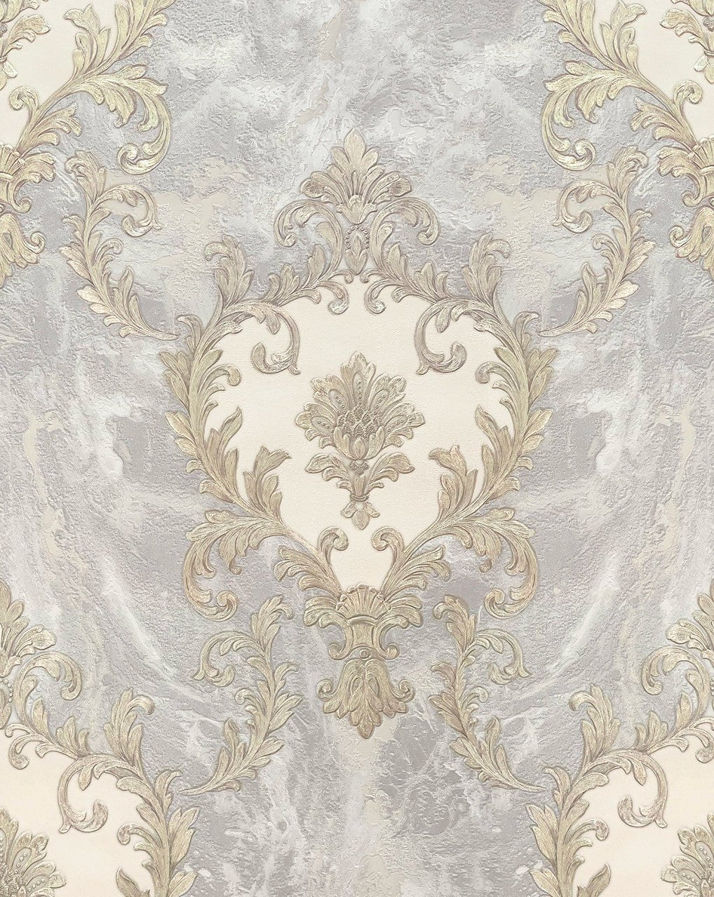 Sienna Damask Wallpaper - Grey - Rasch - 534351 - Premier Wallcovering