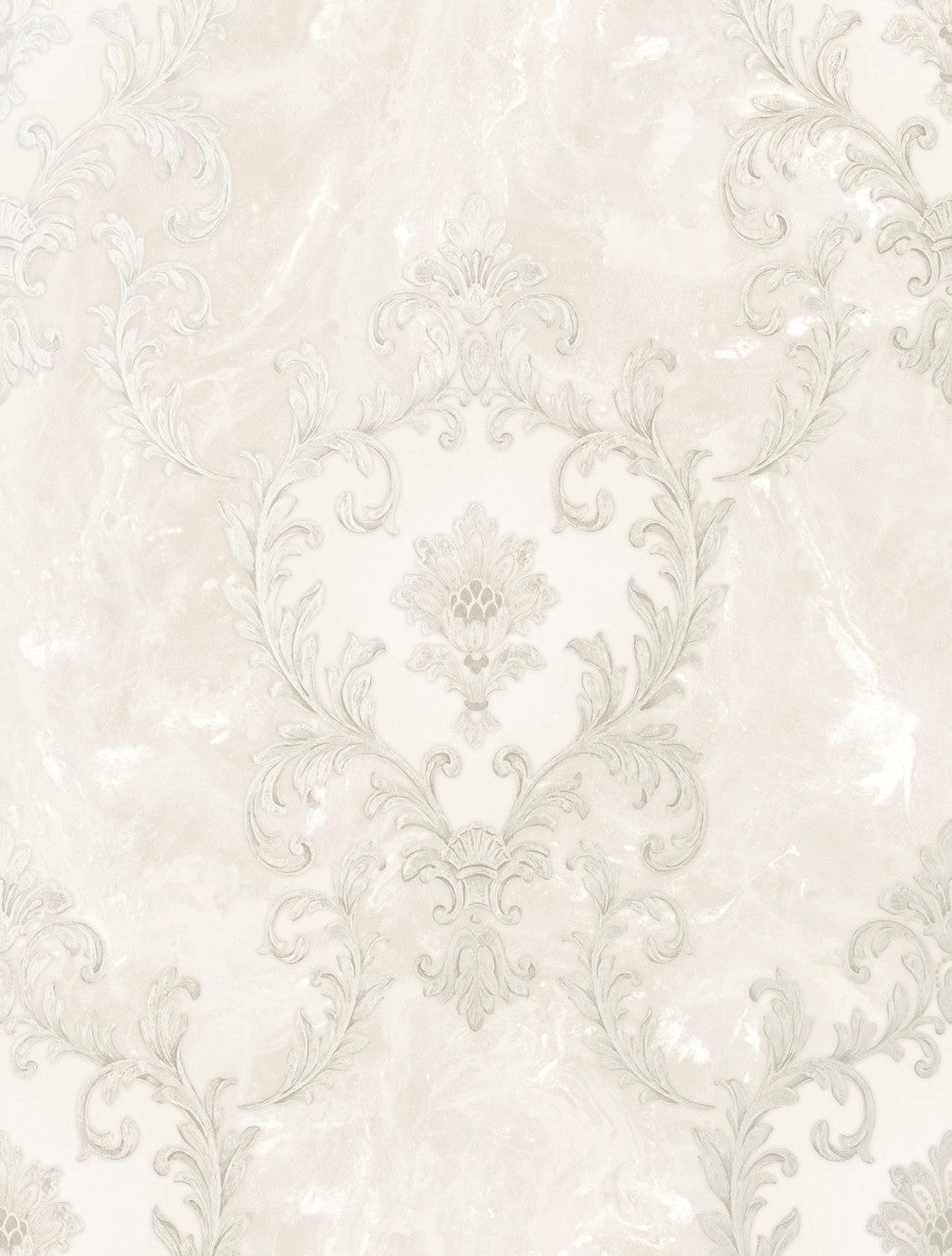 Sienna Damask Wallpaper - Pearl - Rasch - 534375 - Premier Wallcovering