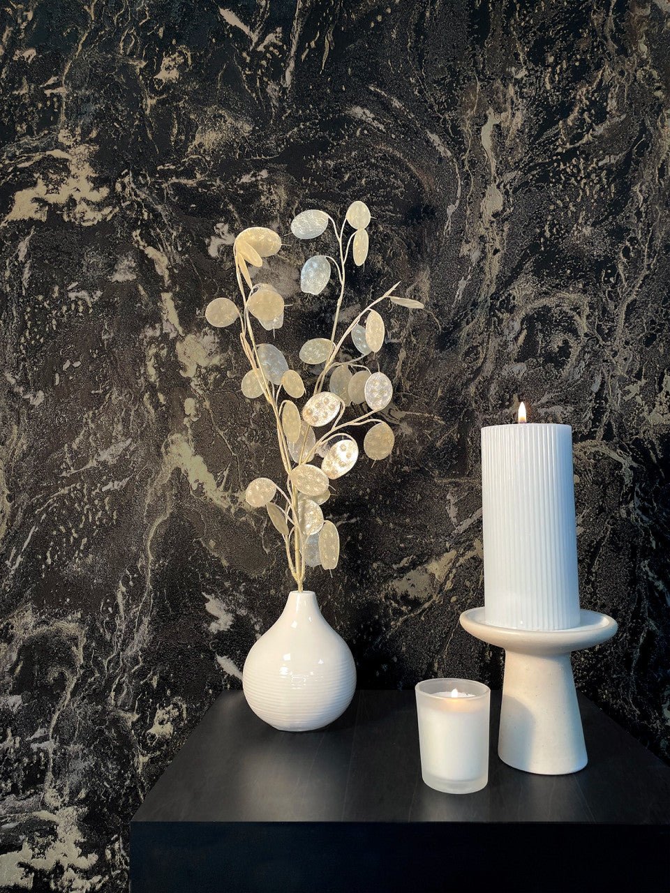 Sienna Marble Wallpaper - Black - Rasch - 534481 - Premier Wallcovering