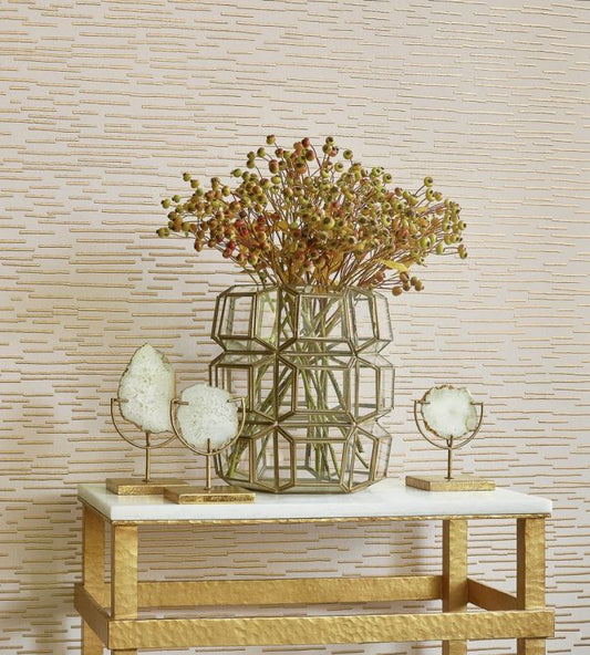 Sierra Wallpaper - Metallic Silver on White - Thibaut - T4004 - Premier Wallcovering