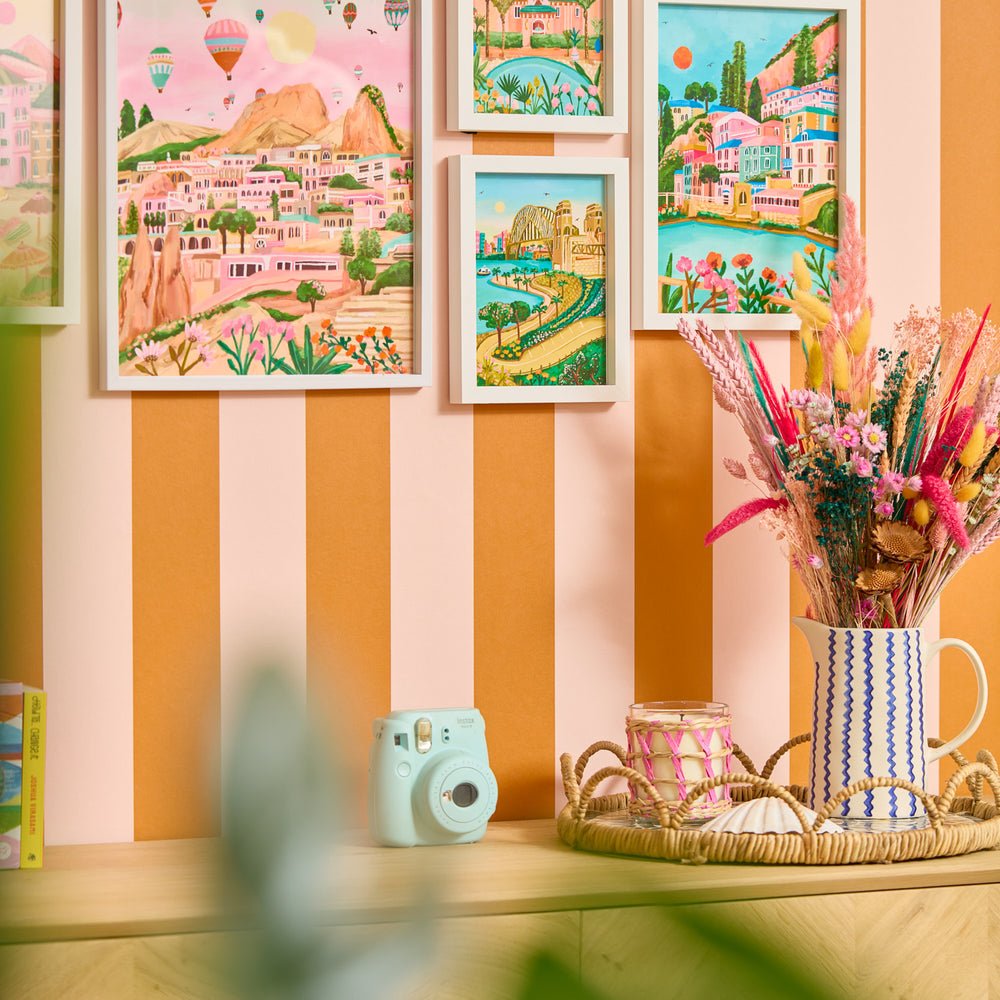 Signature Stripe Wallpaper - Candy Floss & Cinnamon - Lust Home - LH900460 - Premier Wallcovering