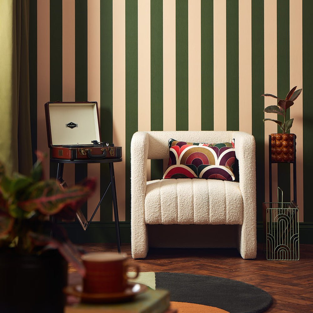 Signature Stripe Wallpaper - Tahini & Smashed Avocado - Lust Home - LH900463 - Premier Wallcovering
