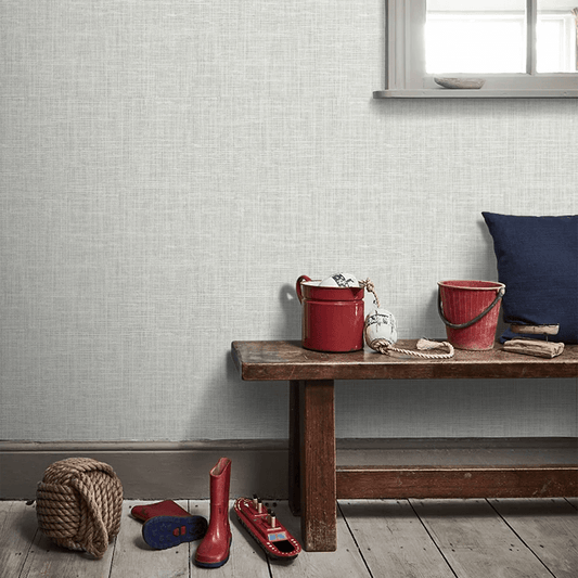 Silas Faux Linen Wallpaper - Marshmallow - NextWall - NW57800 - Premier Wallcovering