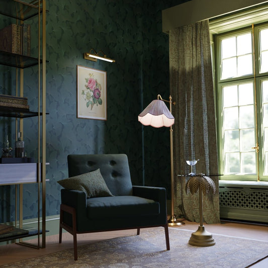 Silver Apricot Wallpaper - Teal and Rustic Green - LAN100200 - Lucie Annabel - Premier Wallcovering