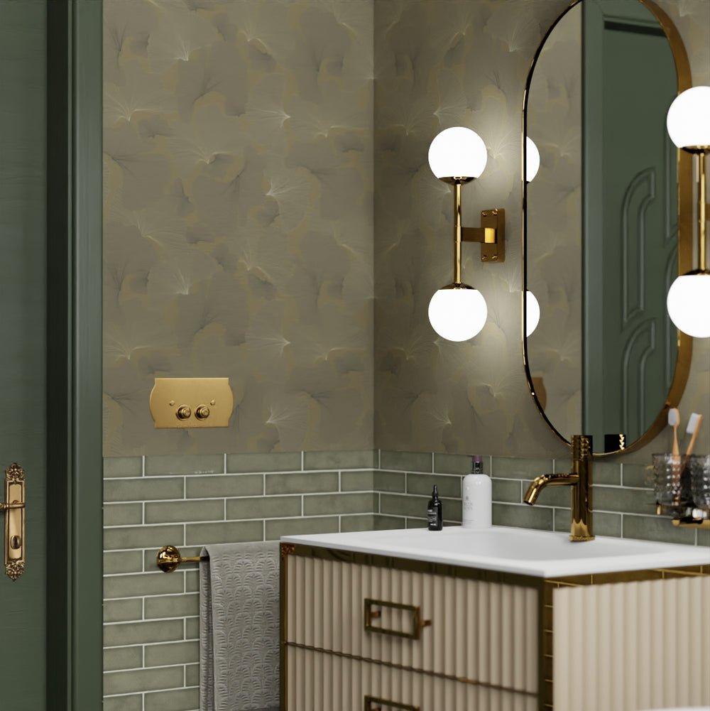 Silver Apricot Wallpaper - Shades of Gold - LAN100201 - Lucie Annabel - Premier Wallcovering