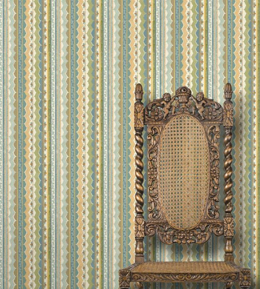 Simla Wallpaper - Blue - Madeaux - W2500 - 01 - Premier Wallcovering