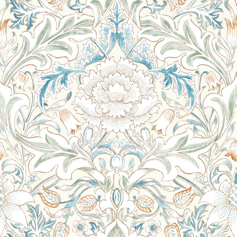 Simply Severn Wallpaper - Cochineal/Willow - 217073 - Morris & Co - Premier Wallcovering