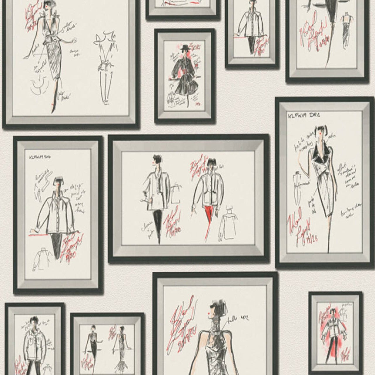 Sketch Wallpaper - White - A S Creation - Karl Lagerfield - 37846 - 3 - Premier Wallcovering