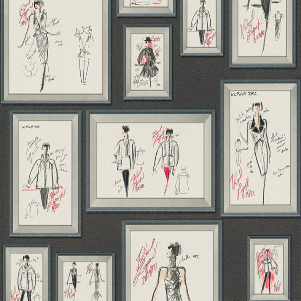 Sketch Wallpaper - Black - A S Creation - Karl Lagerfield - 37846 - 1 - Premier Wallcovering