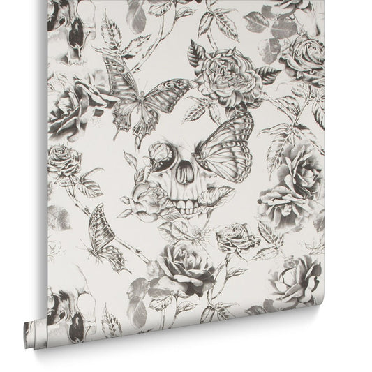 Skull Wallpaper - Roses - Graham & Brown - 104560 - Premier Wallcovering