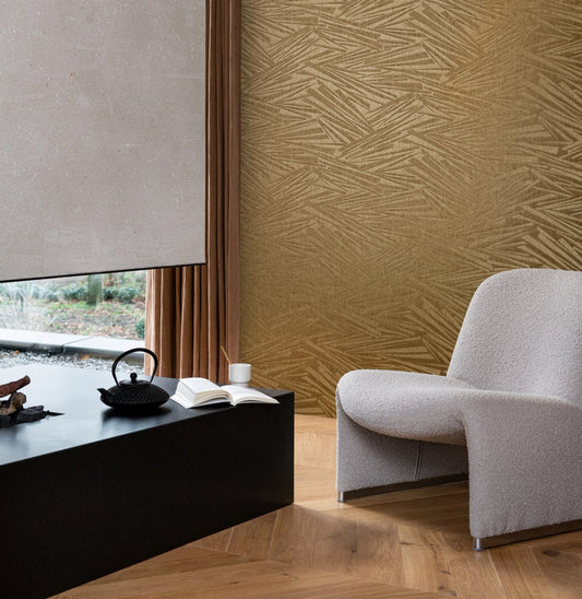 Sky Lounge Abstract Fractal Wallpaper - Gold - Rasch - 608311 - Premier Wallcovering