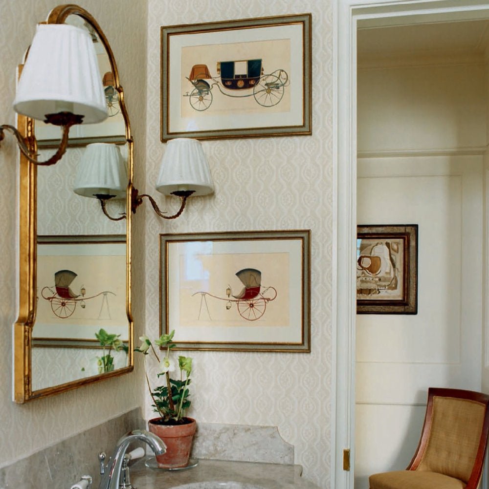 Small Damask Wallpaper - Silver - Blithfield - 880-02 - Premier Wallcovering