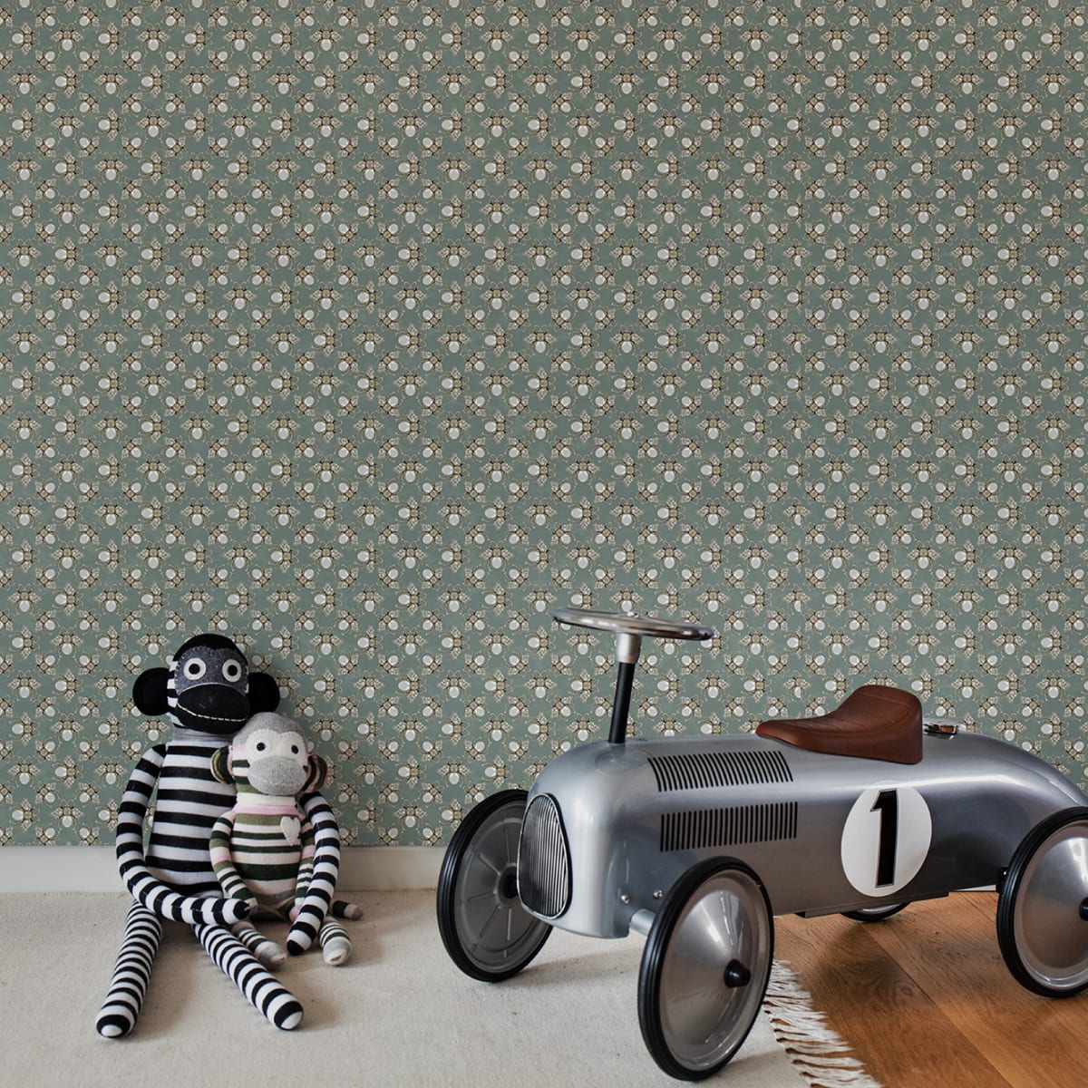 Small Jewel Wings Wallpaper - Emerald Green - Rebel Walls - R18569 - Premier Wallcovering