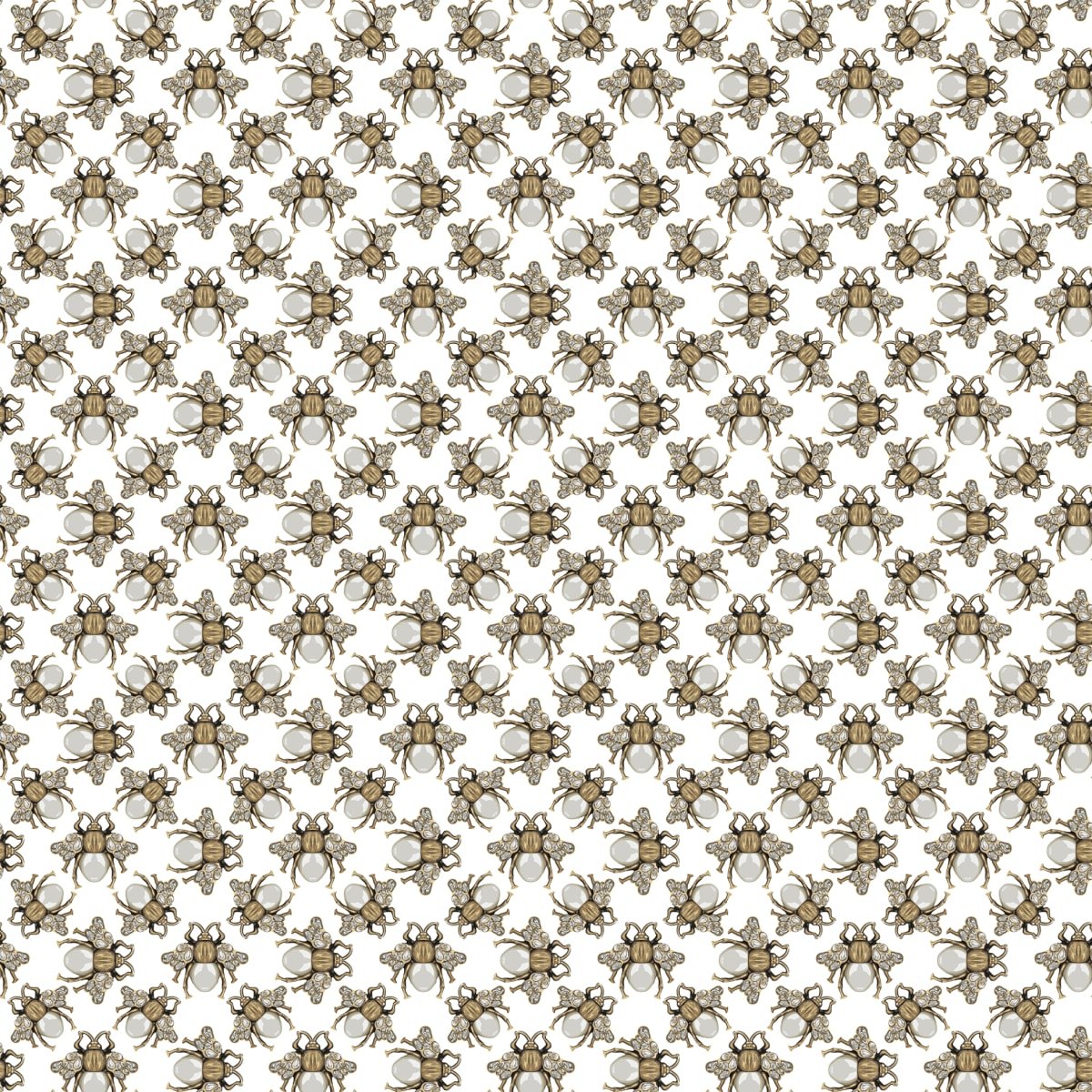 Small Jewel Wings Wallpaper - Diamond White - Rebel Walls - R18568 - Premier Wallcovering