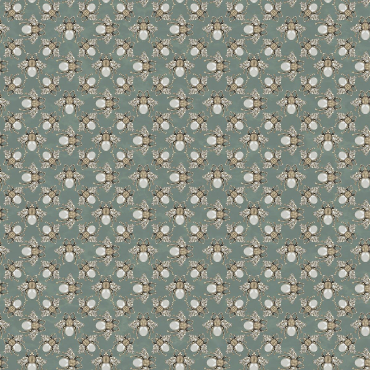 Small Jewel Wings Wallpaper - Emerald Green - Rebel Walls - R18569 - Premier Wallcovering