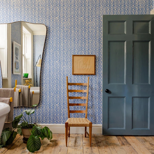 Small Medallion Wallpaper - Azure - Blithfield - 680-01 - Premier Wallcovering