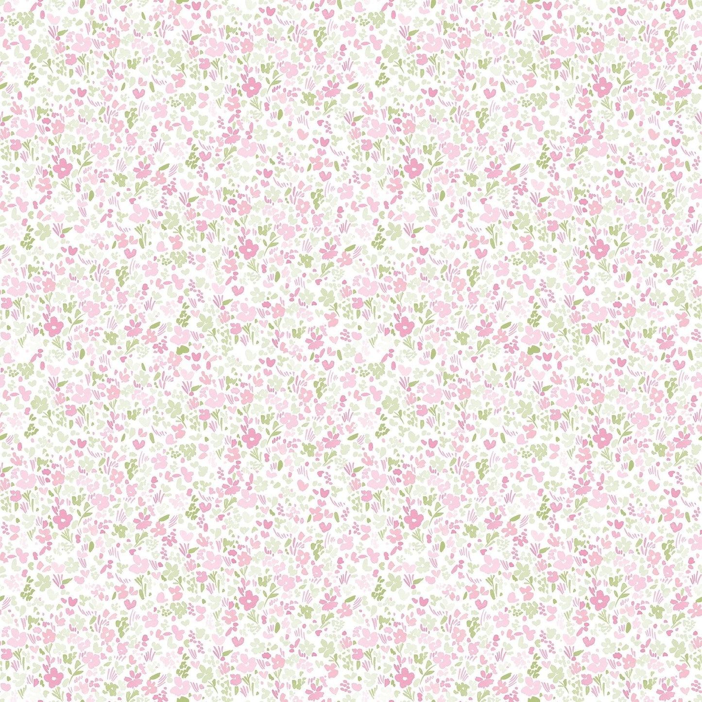 Small Prints Mini Mod Floral Wallpaper - Pink / Green - Galerie - G56669 - Premier Wallcovering
