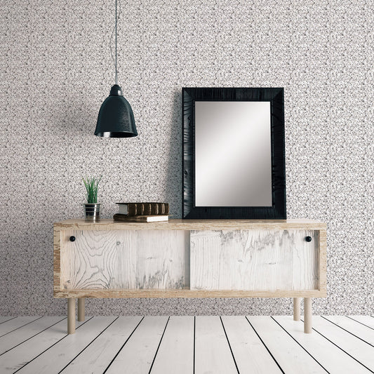 Small Prints Mini Mod Floral Wallpaper - Grey / Black - Galerie - G56667 - Premier Wallcovering