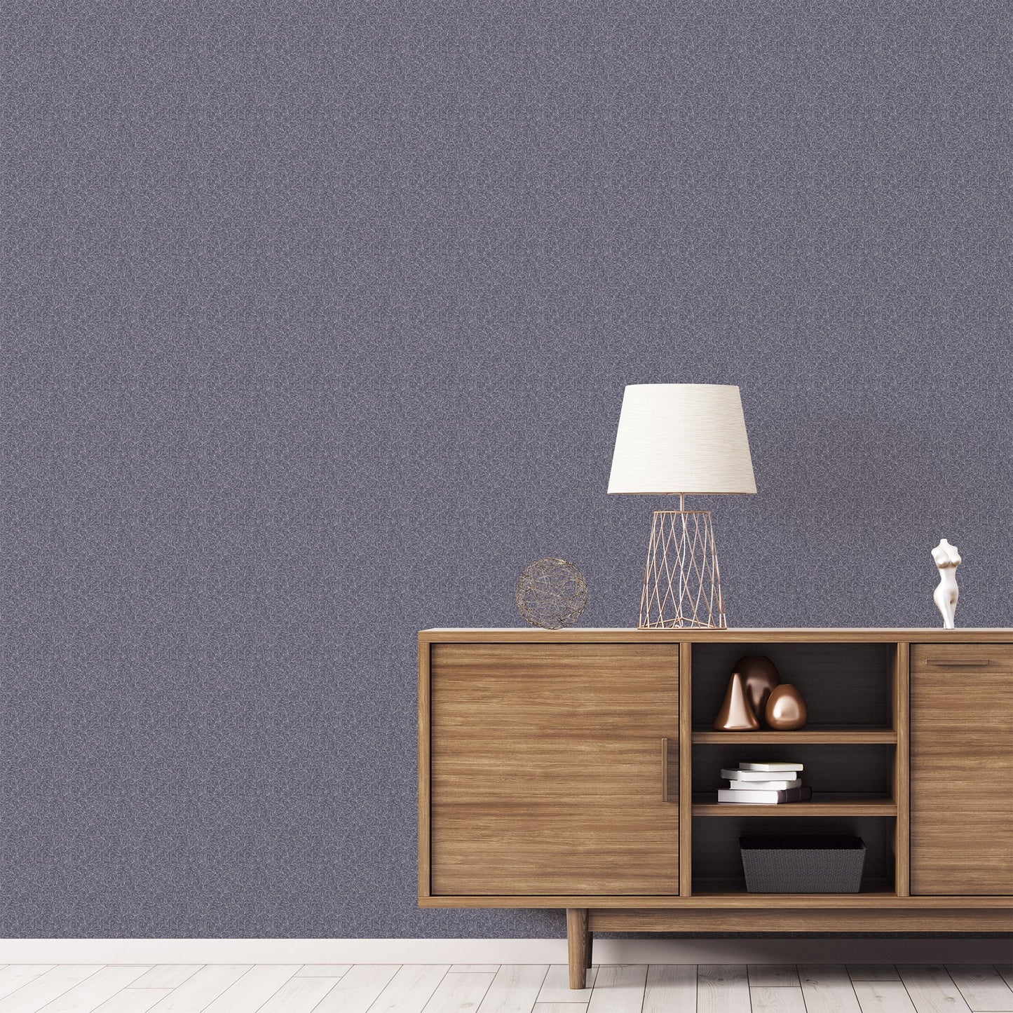 Small Prints Stencil Leaf Wallpaper - Navy / Choke - Galerie - G56697 - Premier Wallcovering
