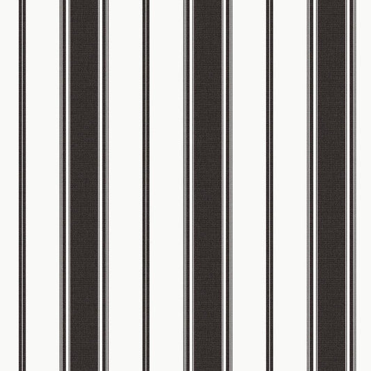 Smart Stripes Heritage Stripe Wallpaper - Black - Galerie - G68061 - Premier Wallcovering