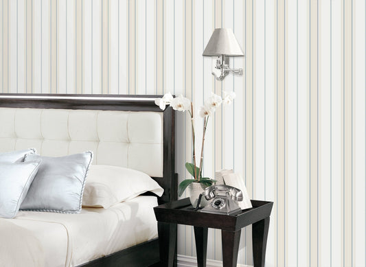 Smart Stripes Multi - Stripe Wallpaper - Beige - Galerie - G67573 - Premier Wallcovering
