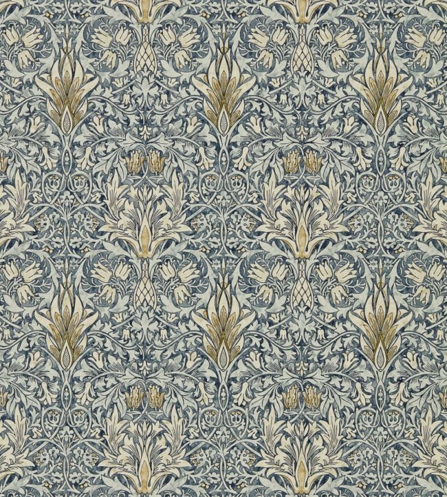 Snakeshead Wallpaper - Indigo/Cumin - 216428 - Morris & Co - Premier Wallcovering