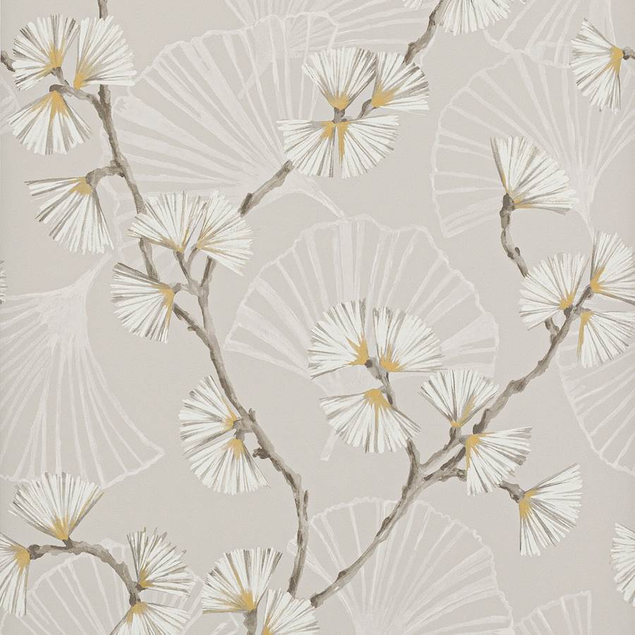 Snow Flower Wallpaper - Natural - J183W - 01 - Jane Churchill - Premier Wallcovering