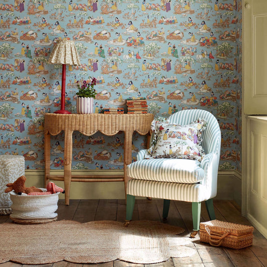 Snow White Wallpaper - Puddle Blue - DDIW217274 - Sanderson - Premier Wallcovering