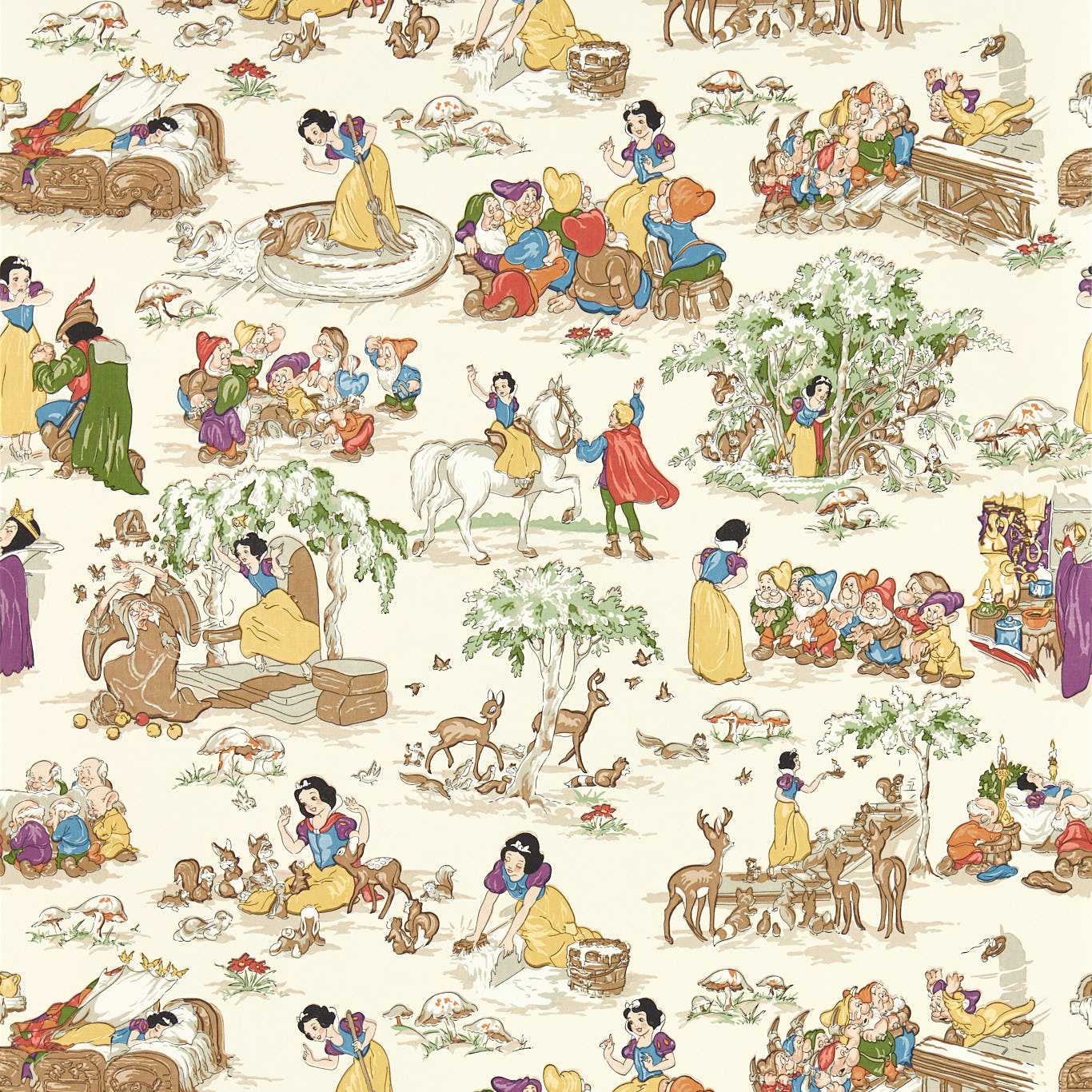 Snow White Wallpaper - Whipped Cream - DDIW217275 - Sanderson - Premier Wallcovering